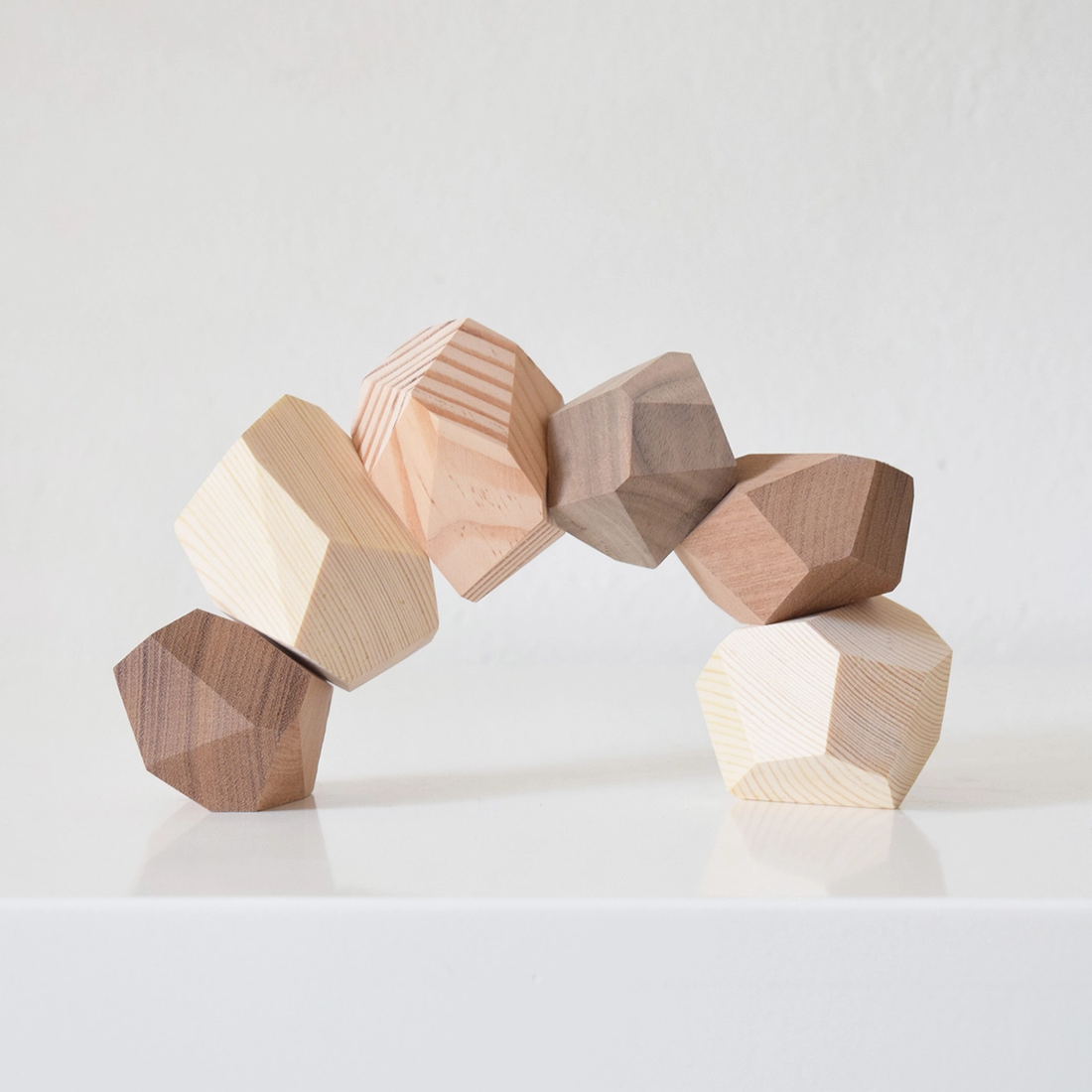 5 Color Stone Wood Blocks Puzzle