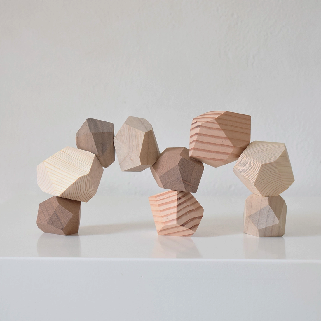 5 Color Stone Wood Blocks Puzzle