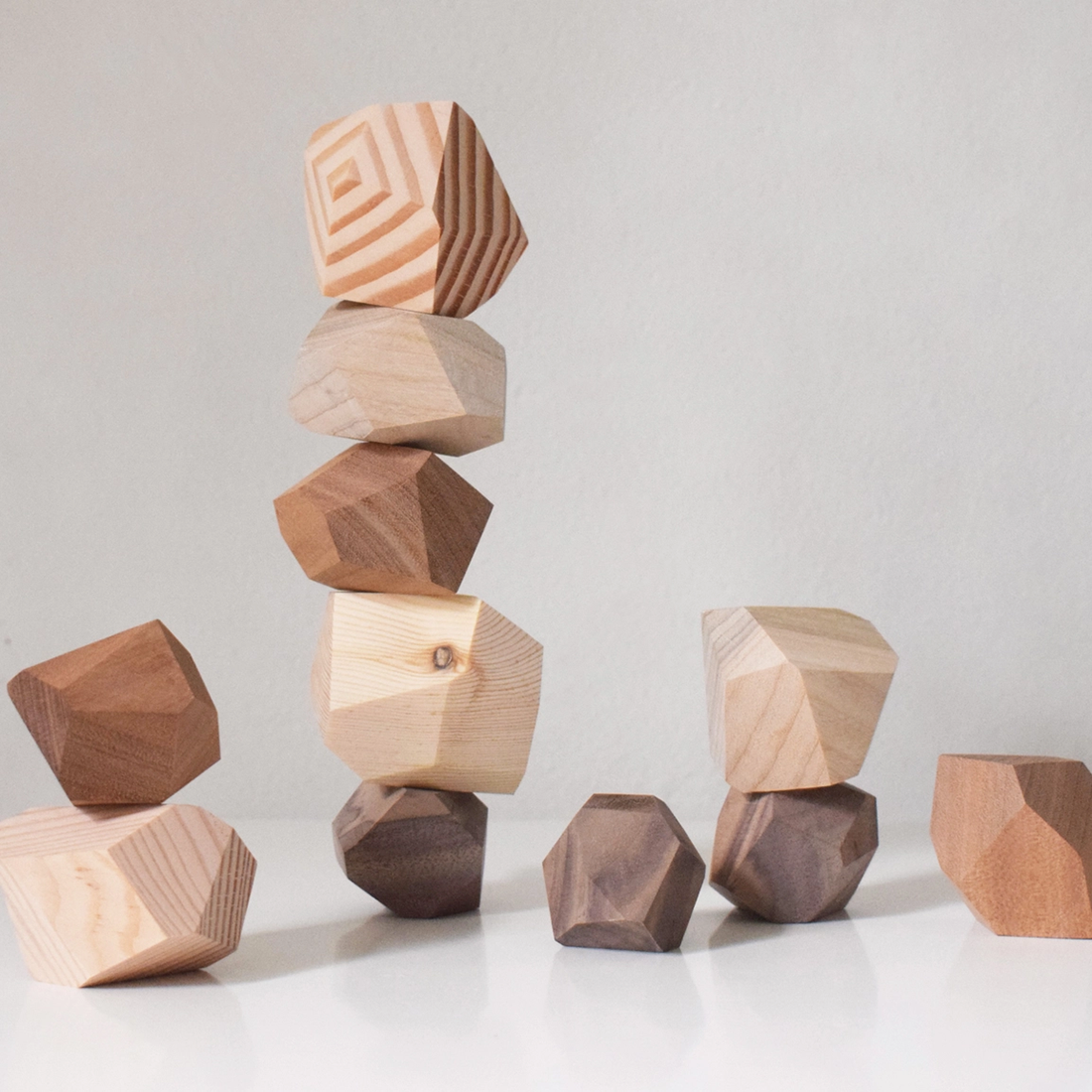 5 Color Stone Wood Blocks Puzzle