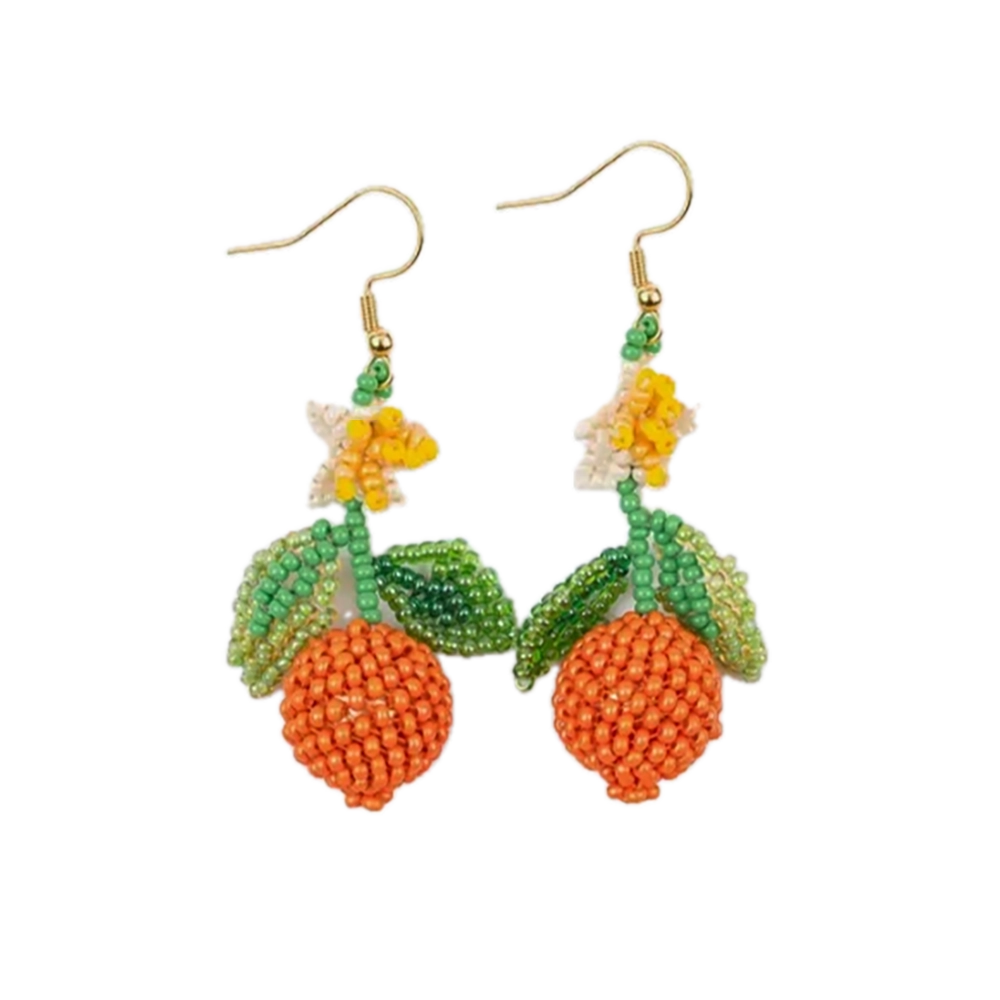 Orange Blossom Beaded Earrings