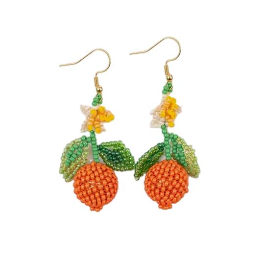 Orange Blossom Beaded Earrings