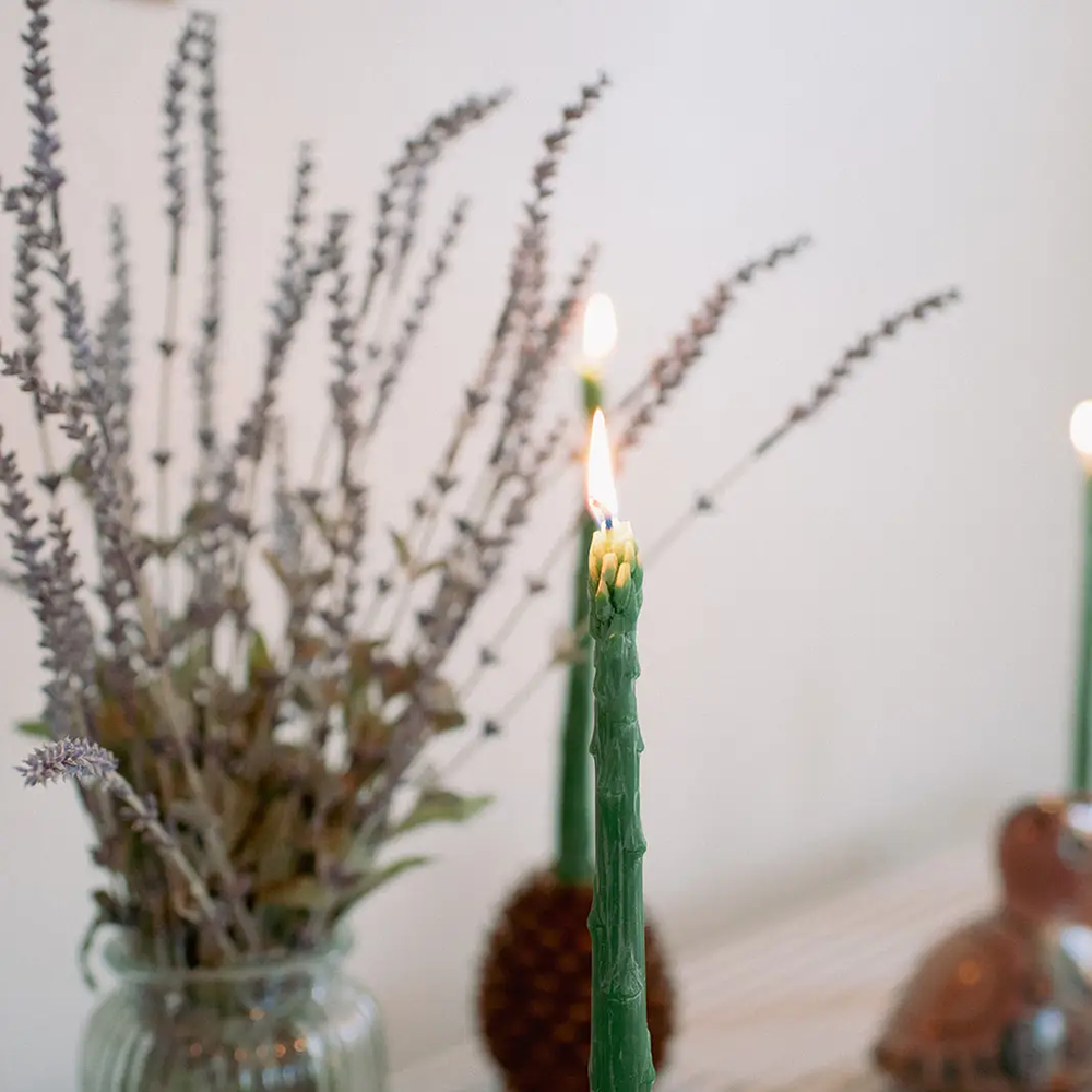 Beeswax Asparagus Tapers