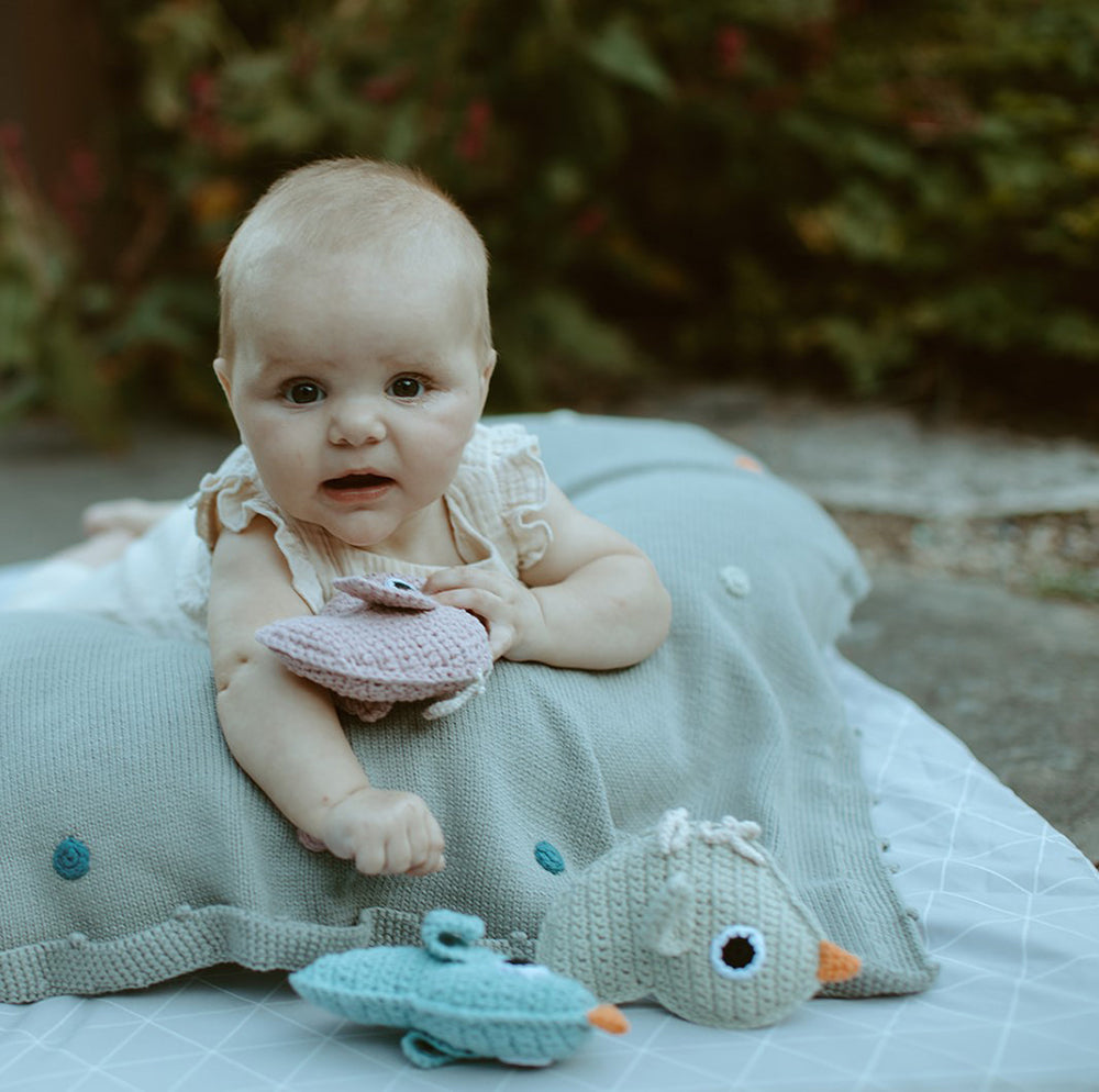 Crocheted Bird Baby Rattle