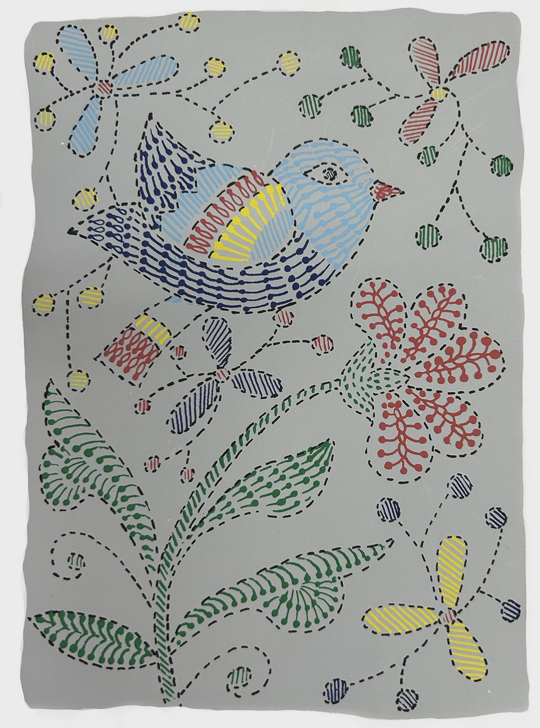 Bird on Large Flower Greeting Card