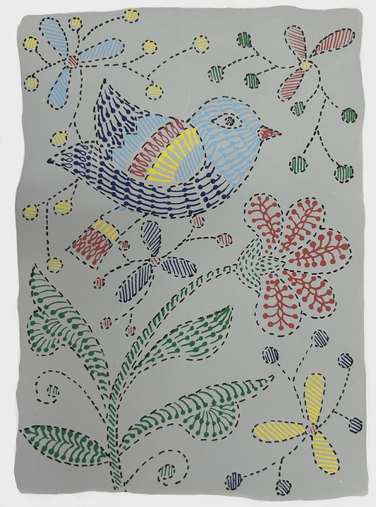 Bird on Large Flower Greeting Card