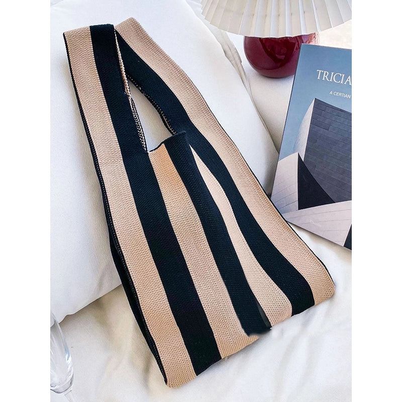 Striped Woven Tote