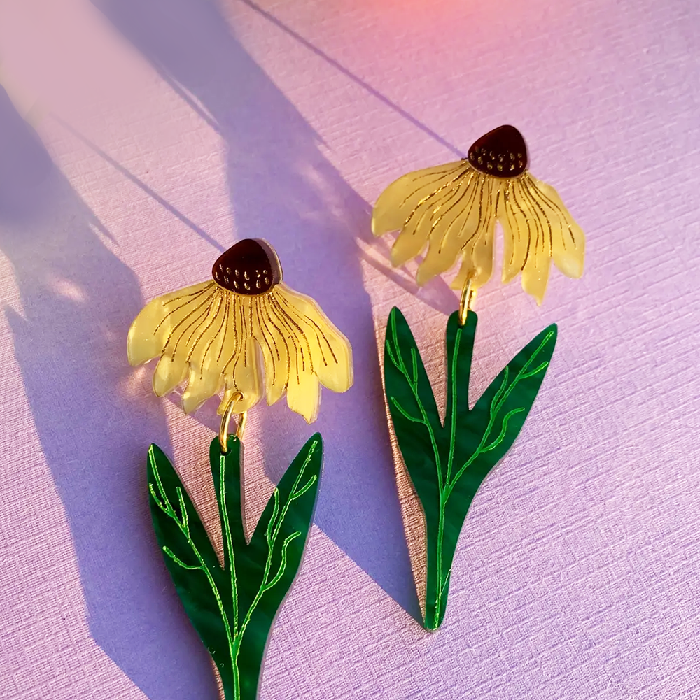 Black Eyed Susan Earrings by Not Picasso