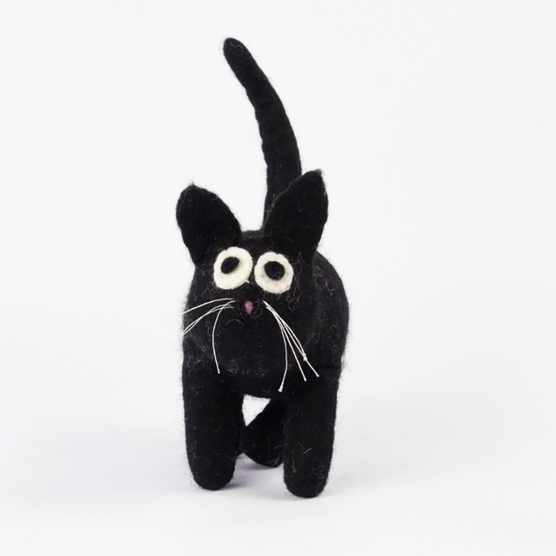 Black Felt Handmade Cat