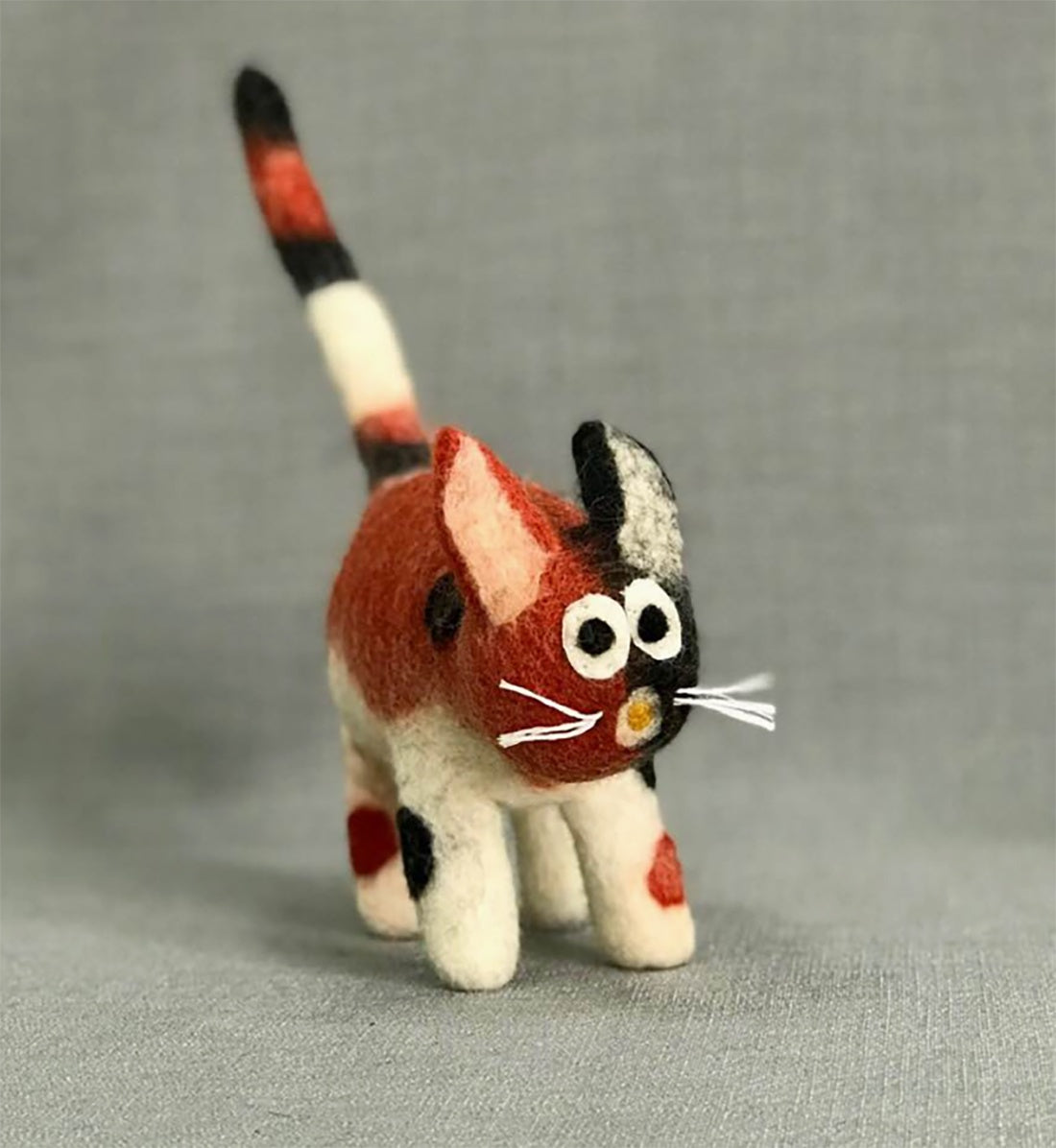 Handmade Felt Calico Cat
