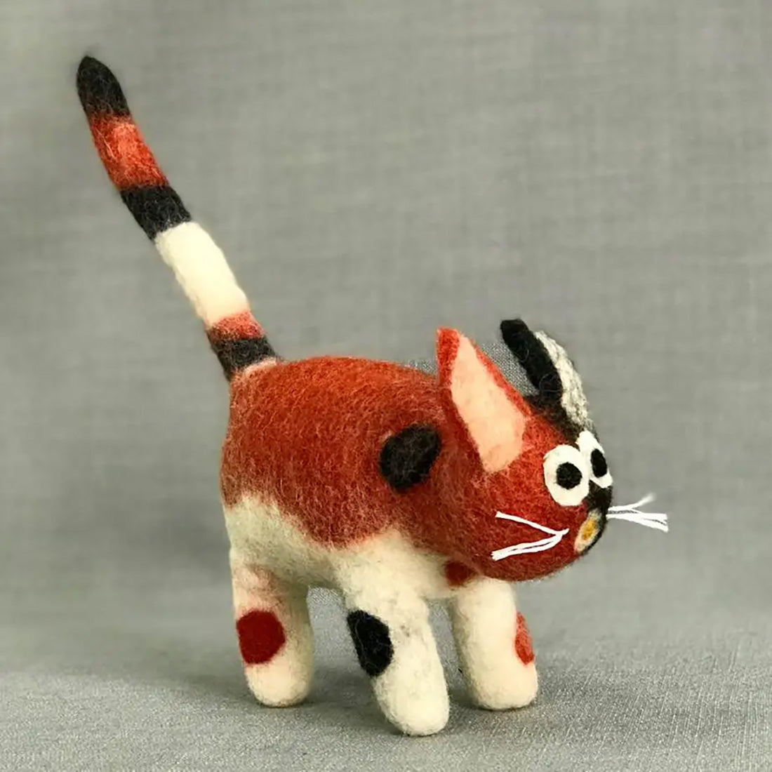 Handmade Felt Calico Cat