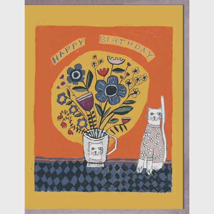 Cat in Floral Sweater Card