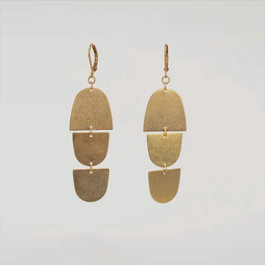 Chill Pill Brass Dangle Earrings