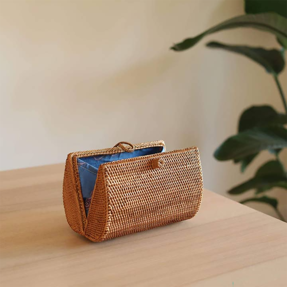 Bali Rattan Envelope Clutch
