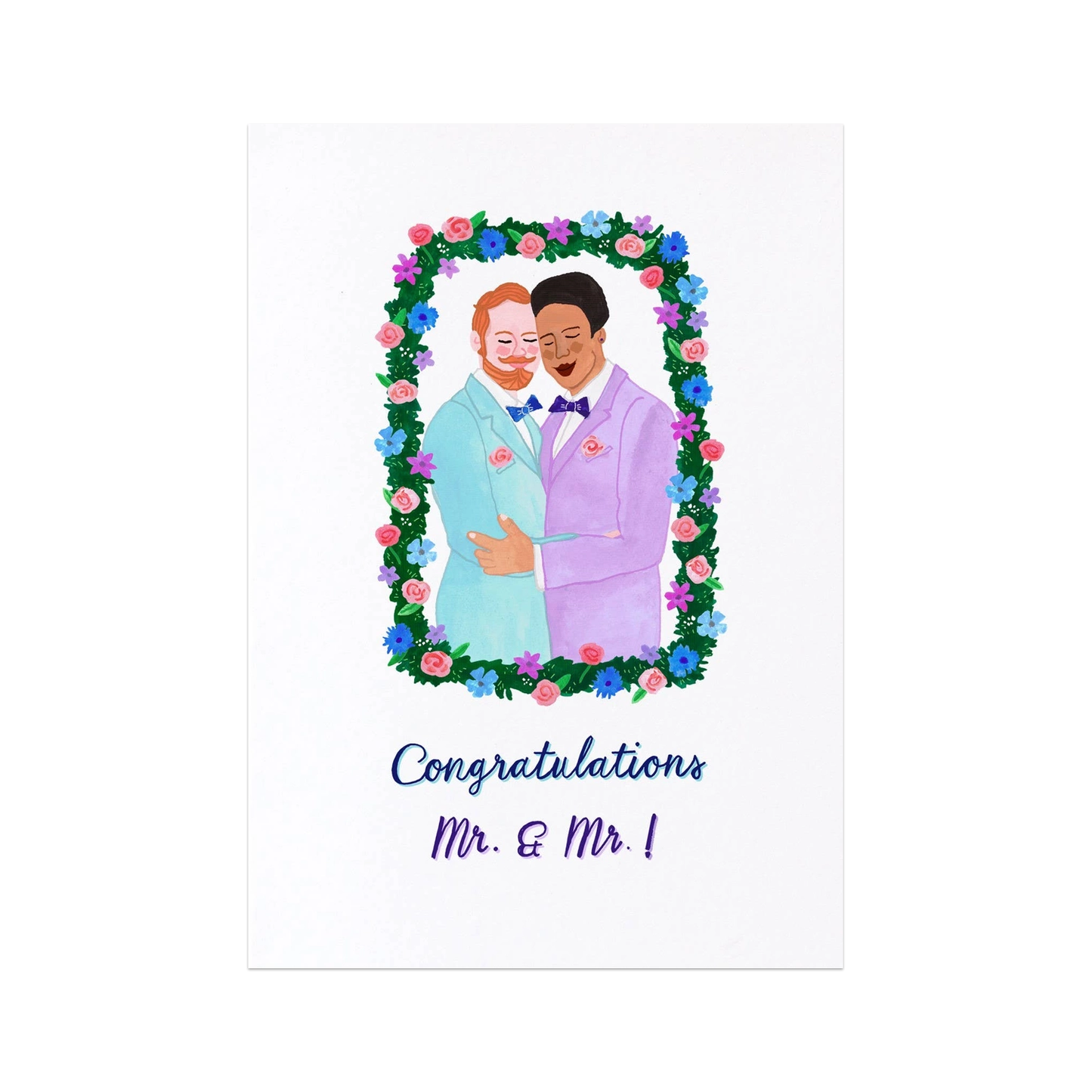 Congratulations Mr + Mr - Greeting Card