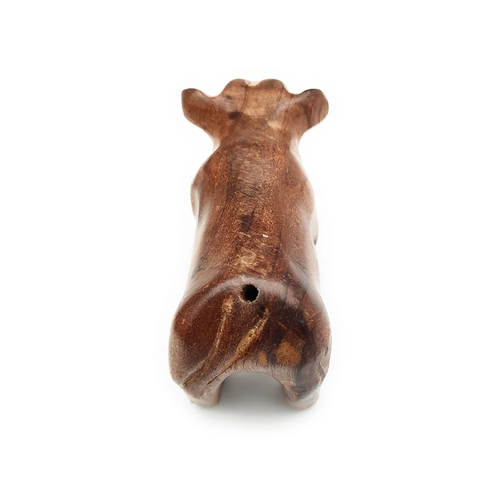 Carved Wood Mooing Cow