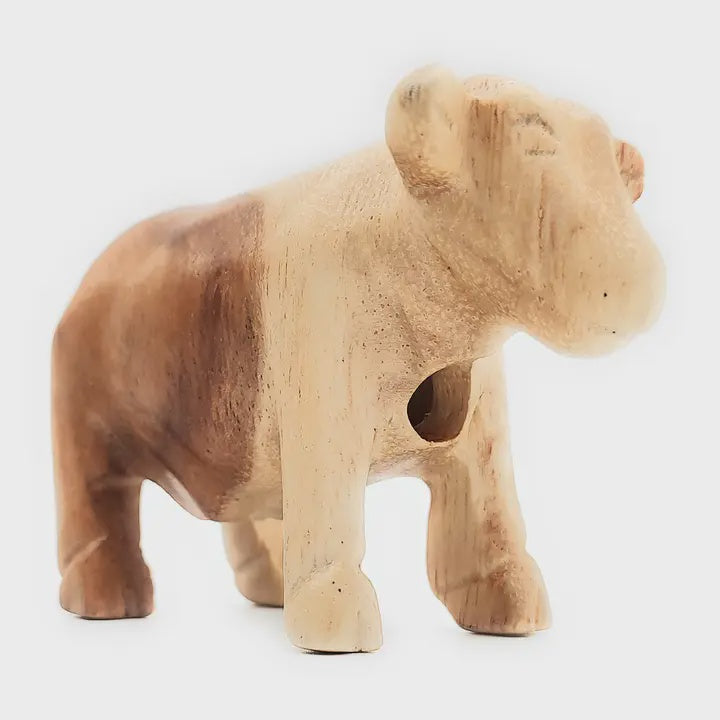 Carved Wood Mooing Cow