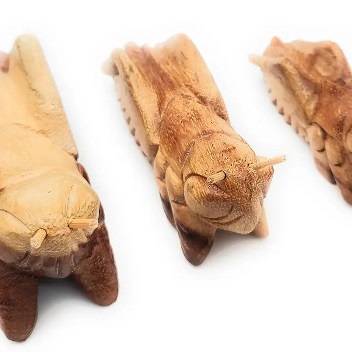 Carved Wood Chirping Cricket