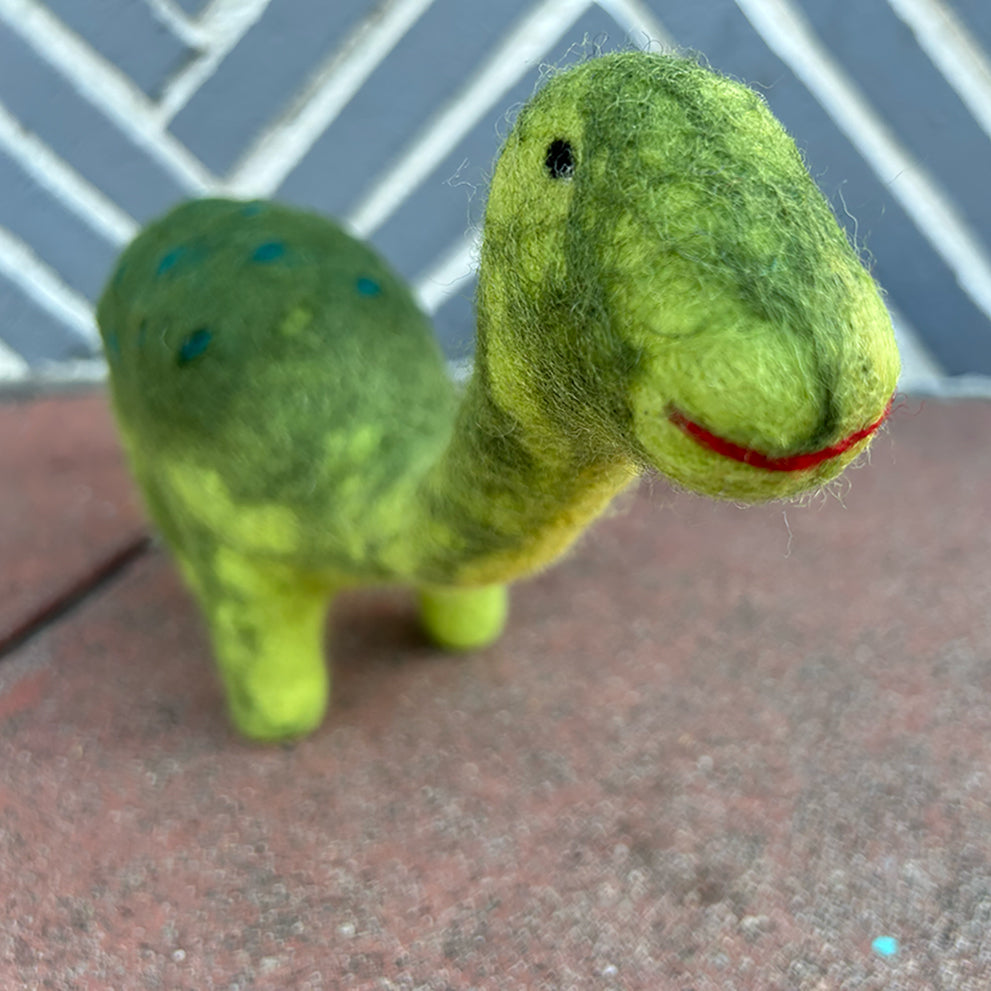 Handmade Felt Green Dinosaur