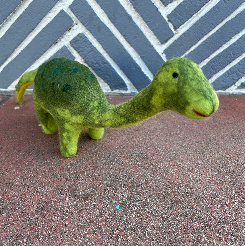 Handmade Felt Green Dinosaur