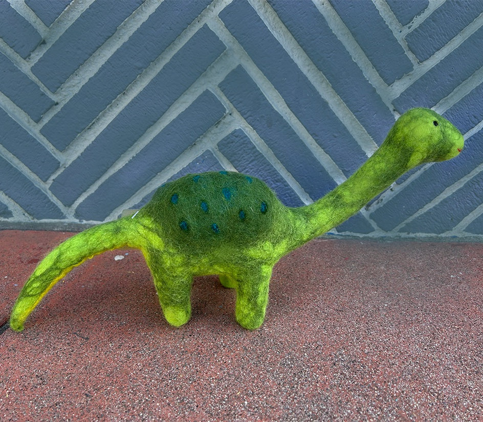 Handmade Felt Green Dinosaur