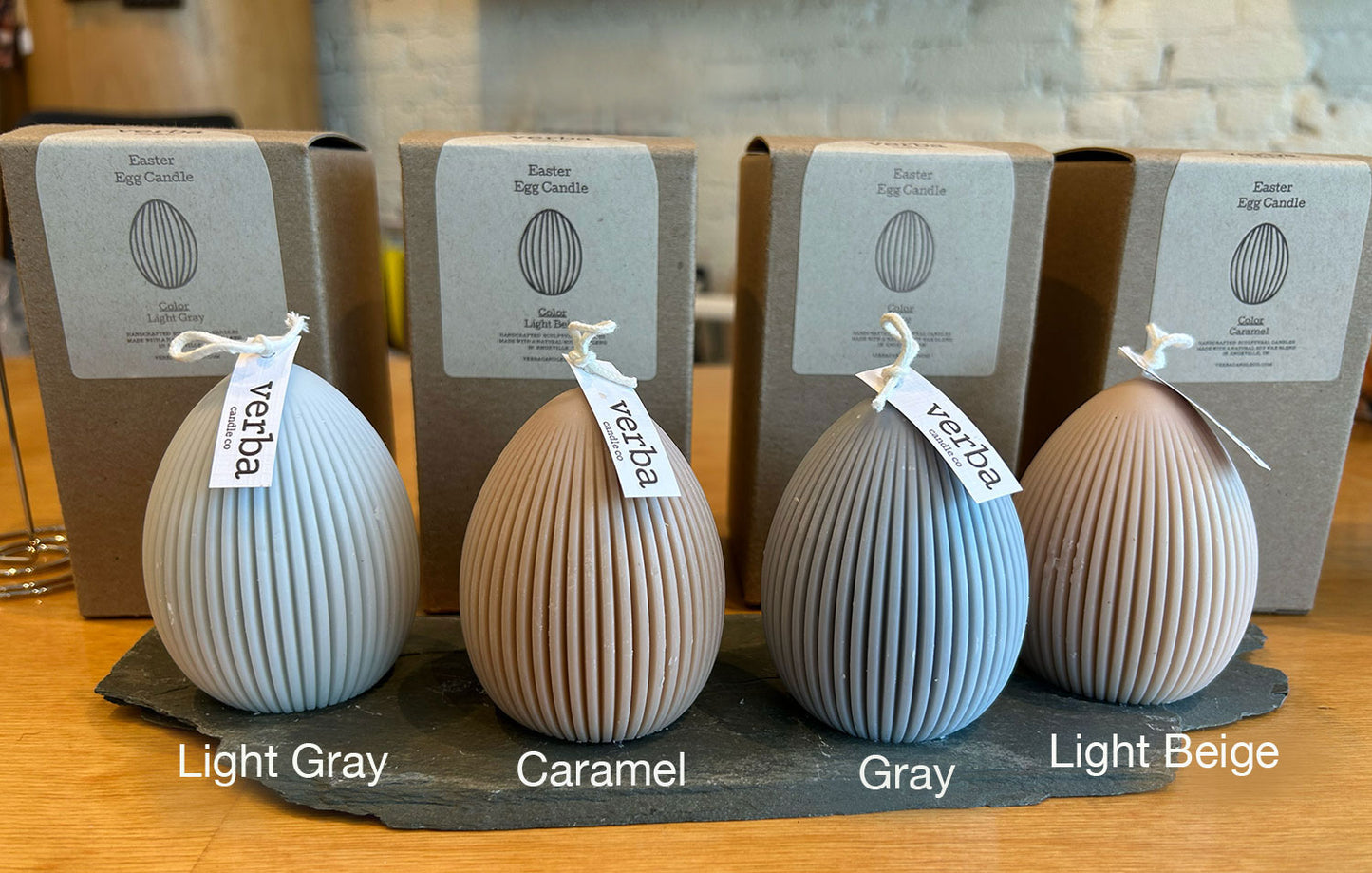 Large Striped Egg Candles
