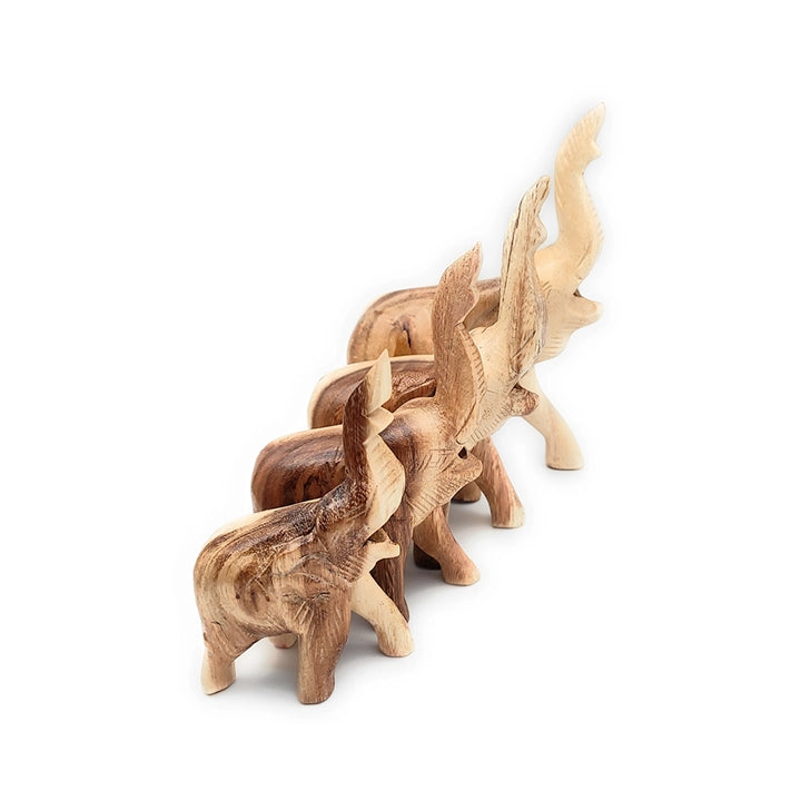 Carved Wood Trumpeting Elephant
