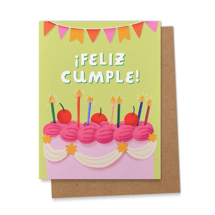 Feliz Cumple with Cake Card