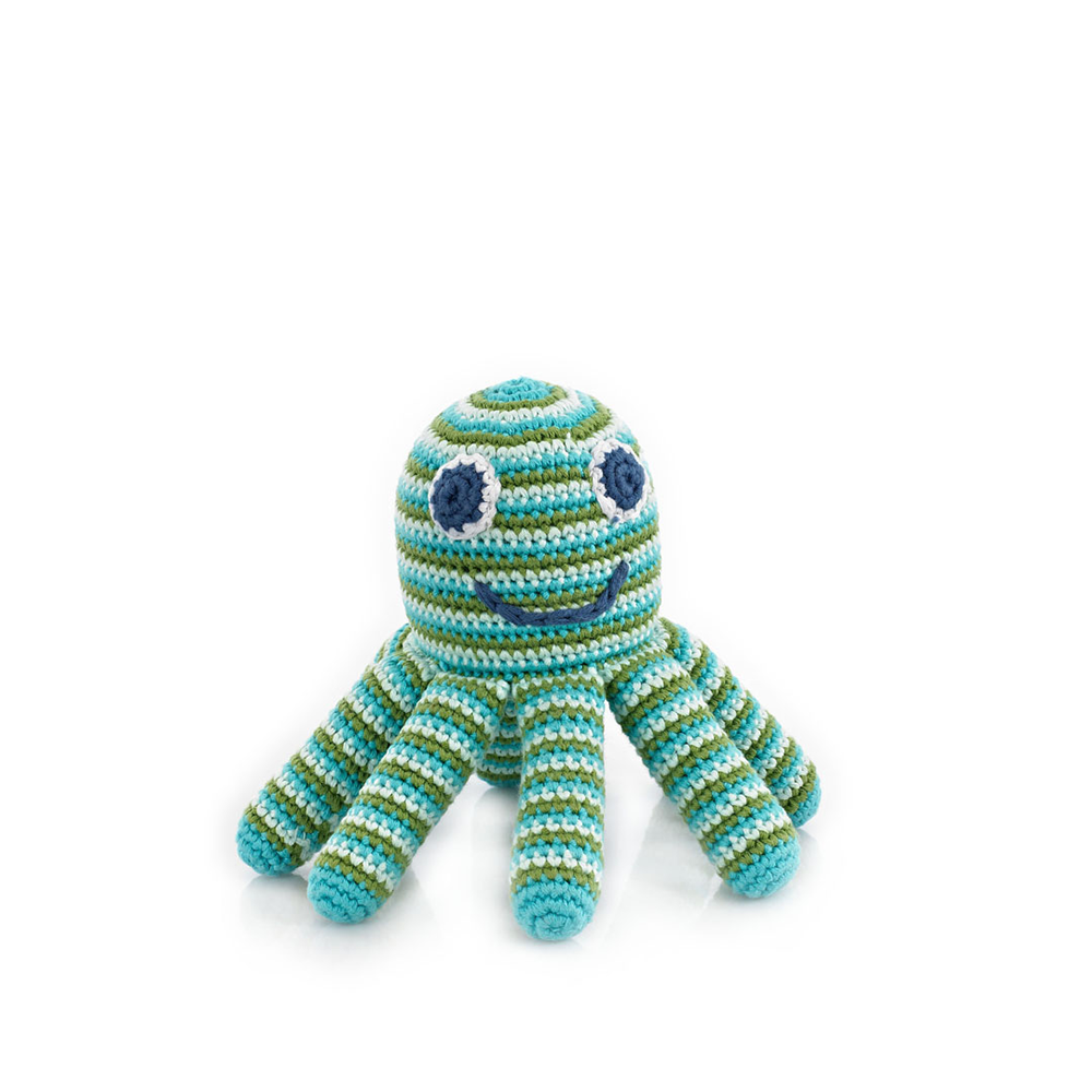 Crocheted Green Octopus Rattle