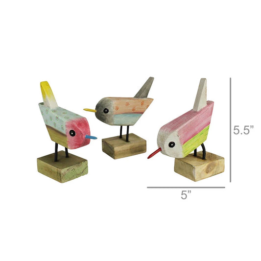 Handpainted Wood Birds
