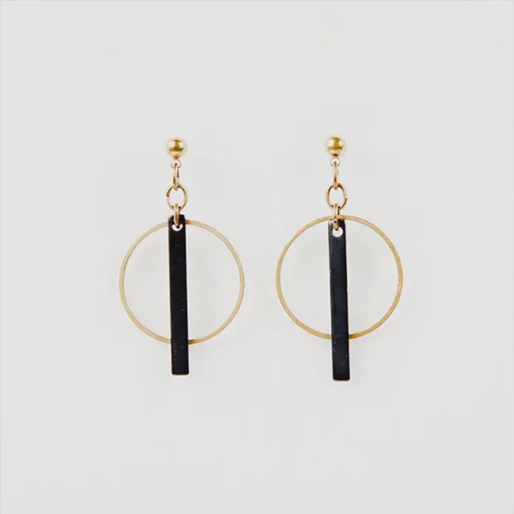 Hoop and Bar Post Earrings