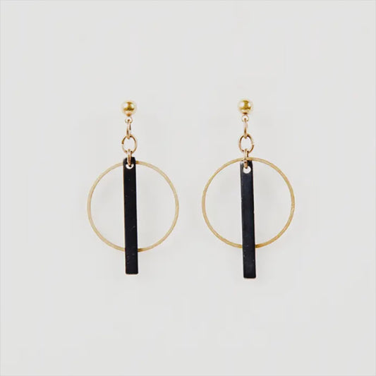 Hoop and Bar Post Earrings