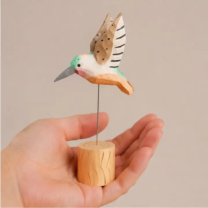 Handcarved Painted Hummingbird