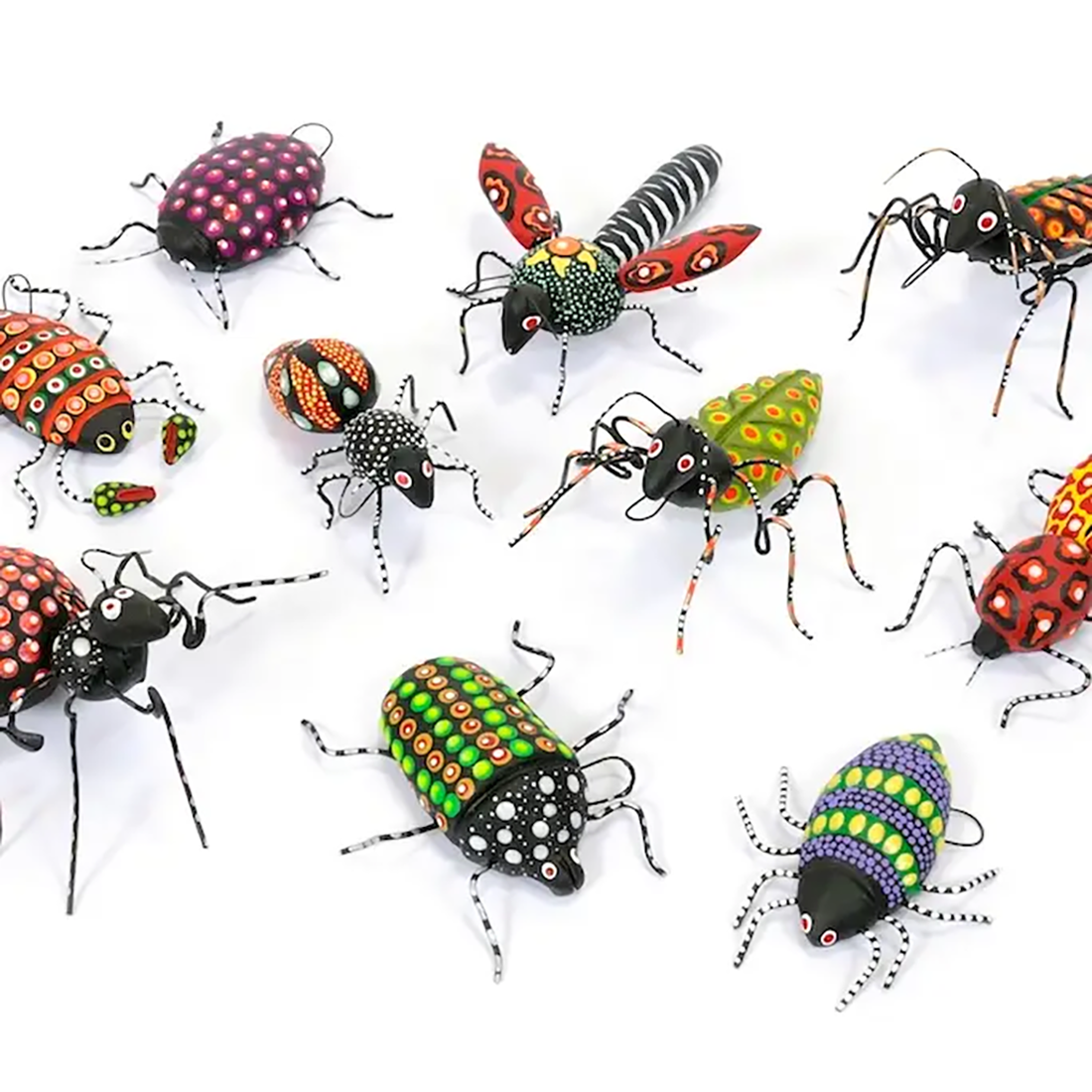 Ceramic and Wire Handpainted Insects - various