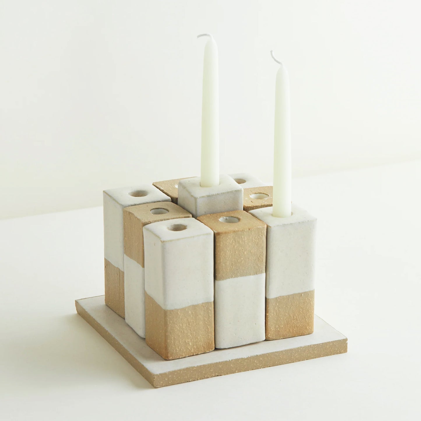 Modular Ceramic Menorah by JST and B. Zippy