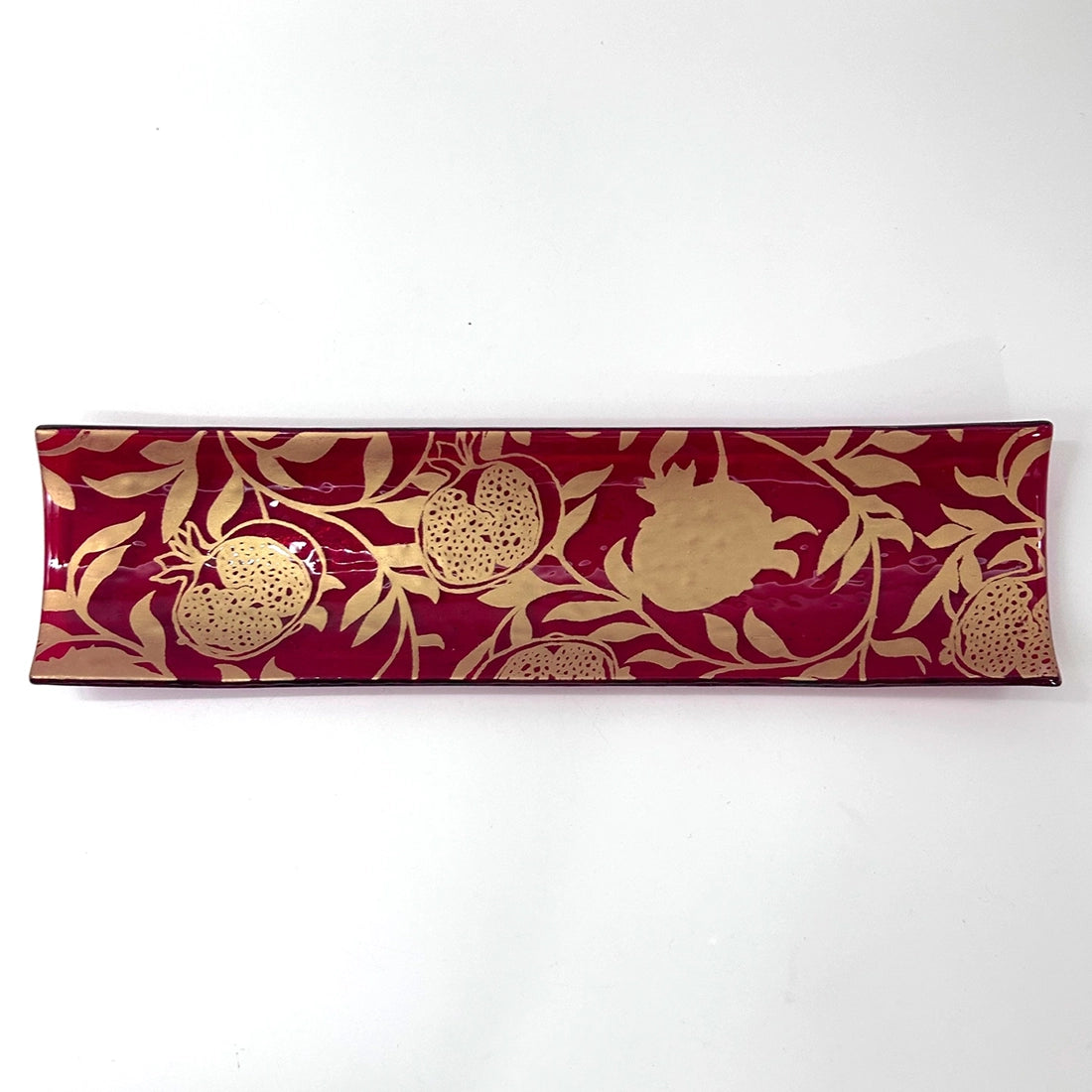 Fused Glass Pomegranate Channel Platter
