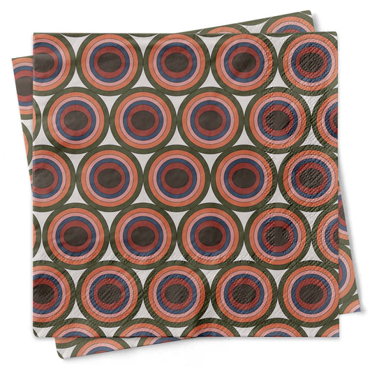 Concentric Circles Pyramids Cocktail Napkins