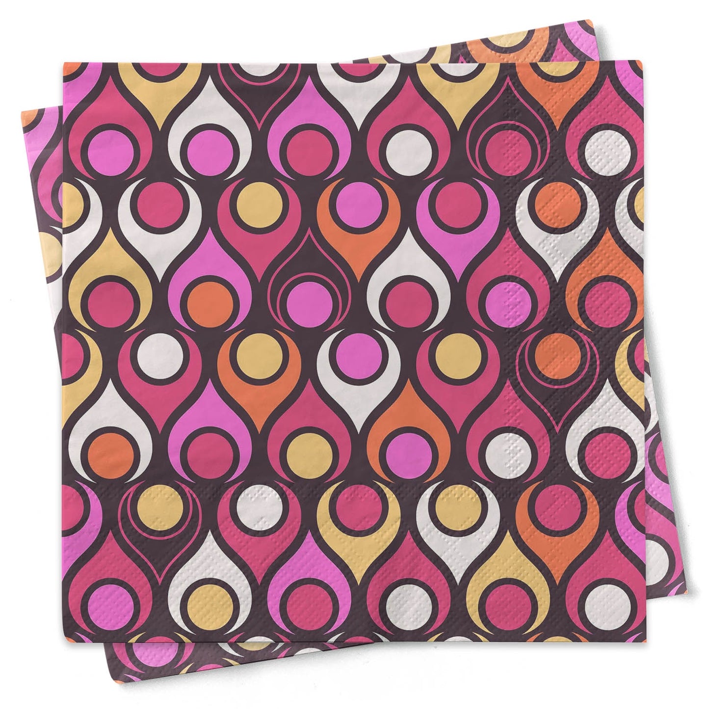 Circle In Teardrop Cocktail Napkins