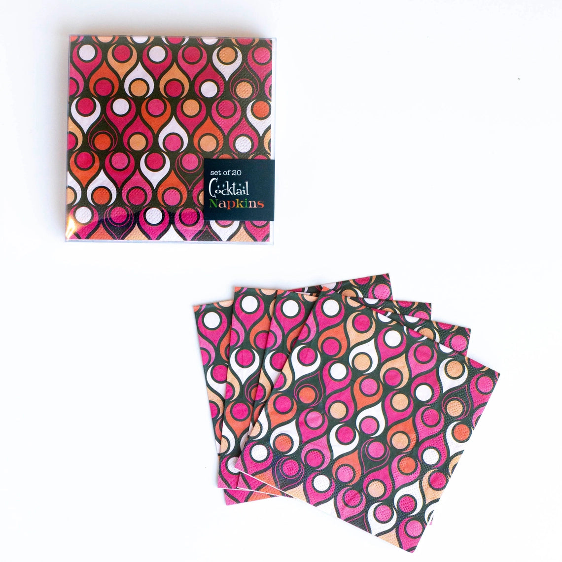 Circle In Teardrop Cocktail Napkins