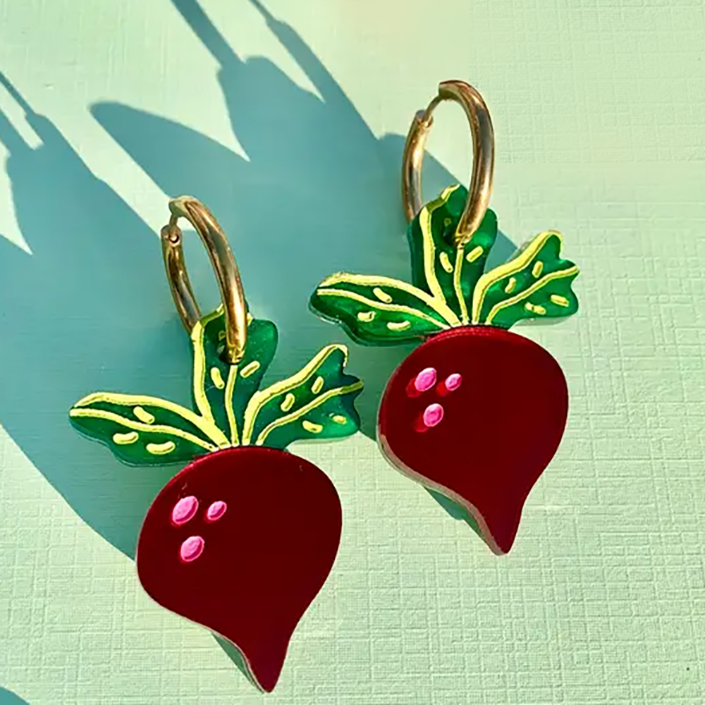 Just Beet It Earrings by Not Picasso