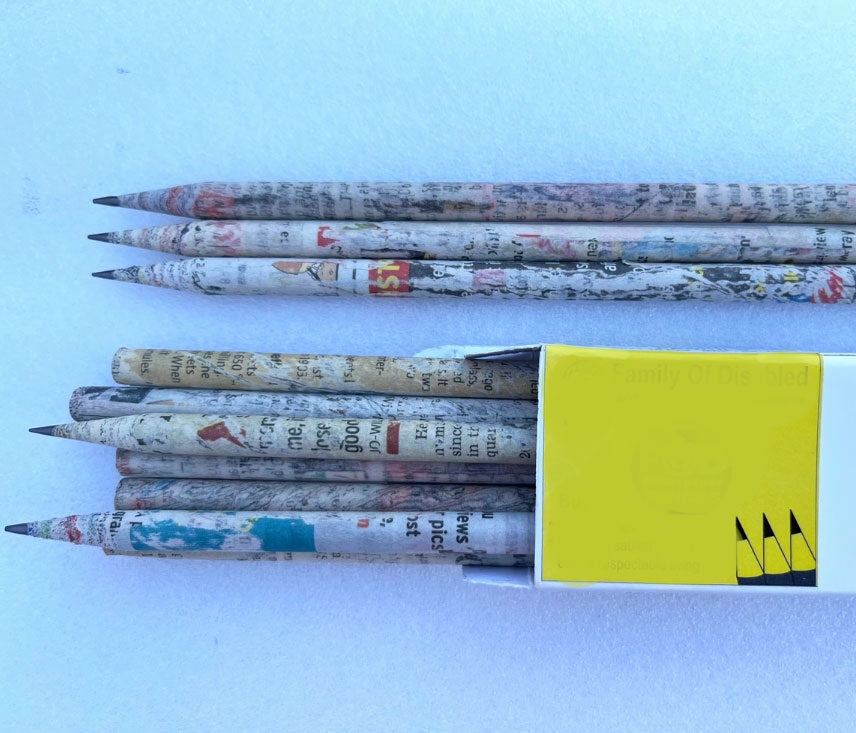 Recycled Newspaper Pencils
