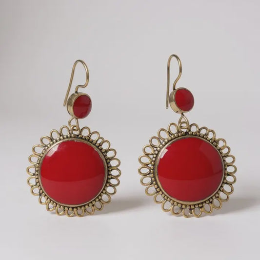 Red Onyx Earrings