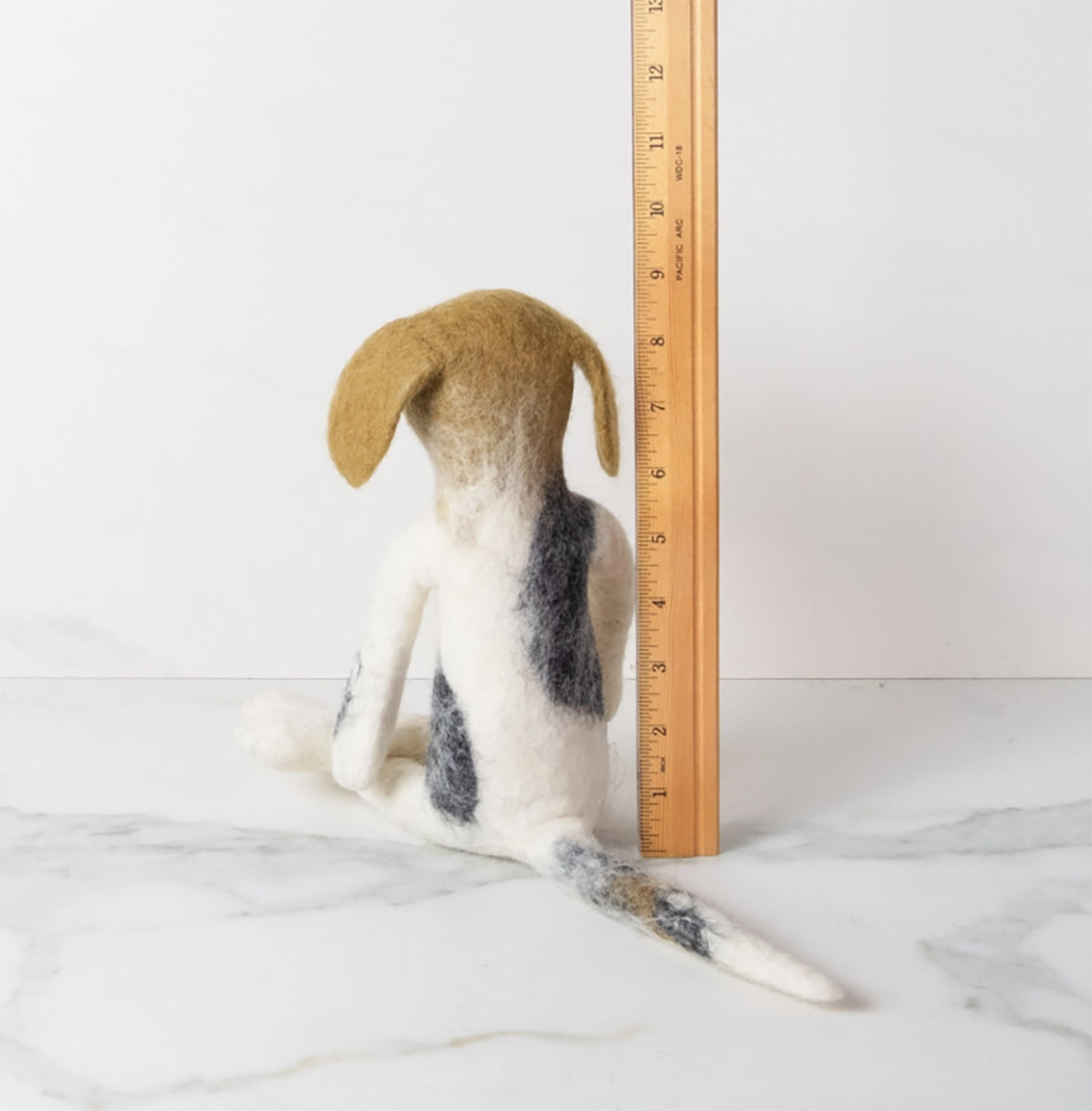 Handmade Felted Spotty Dog