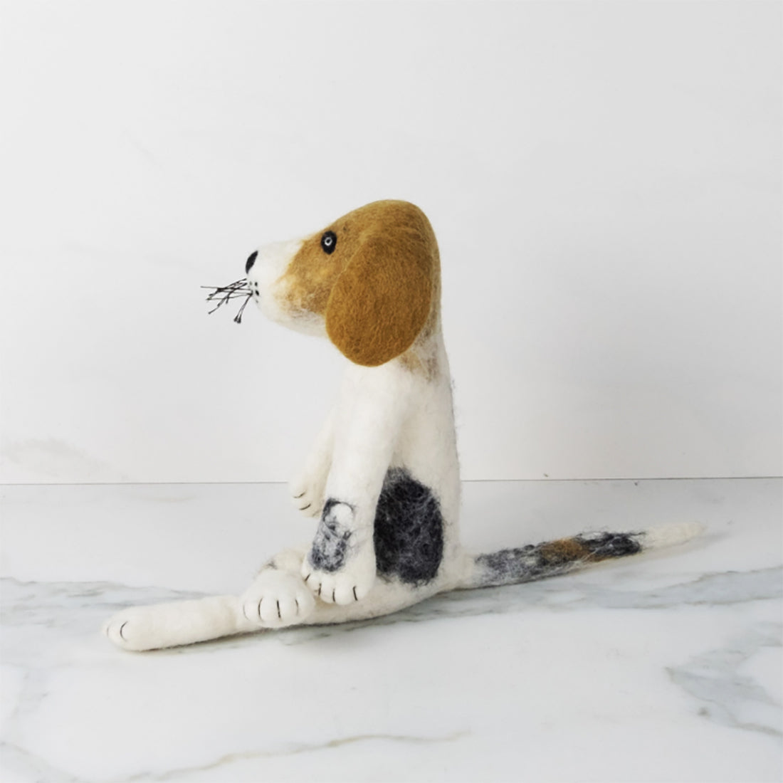 Handmade Felted Spotty Dog