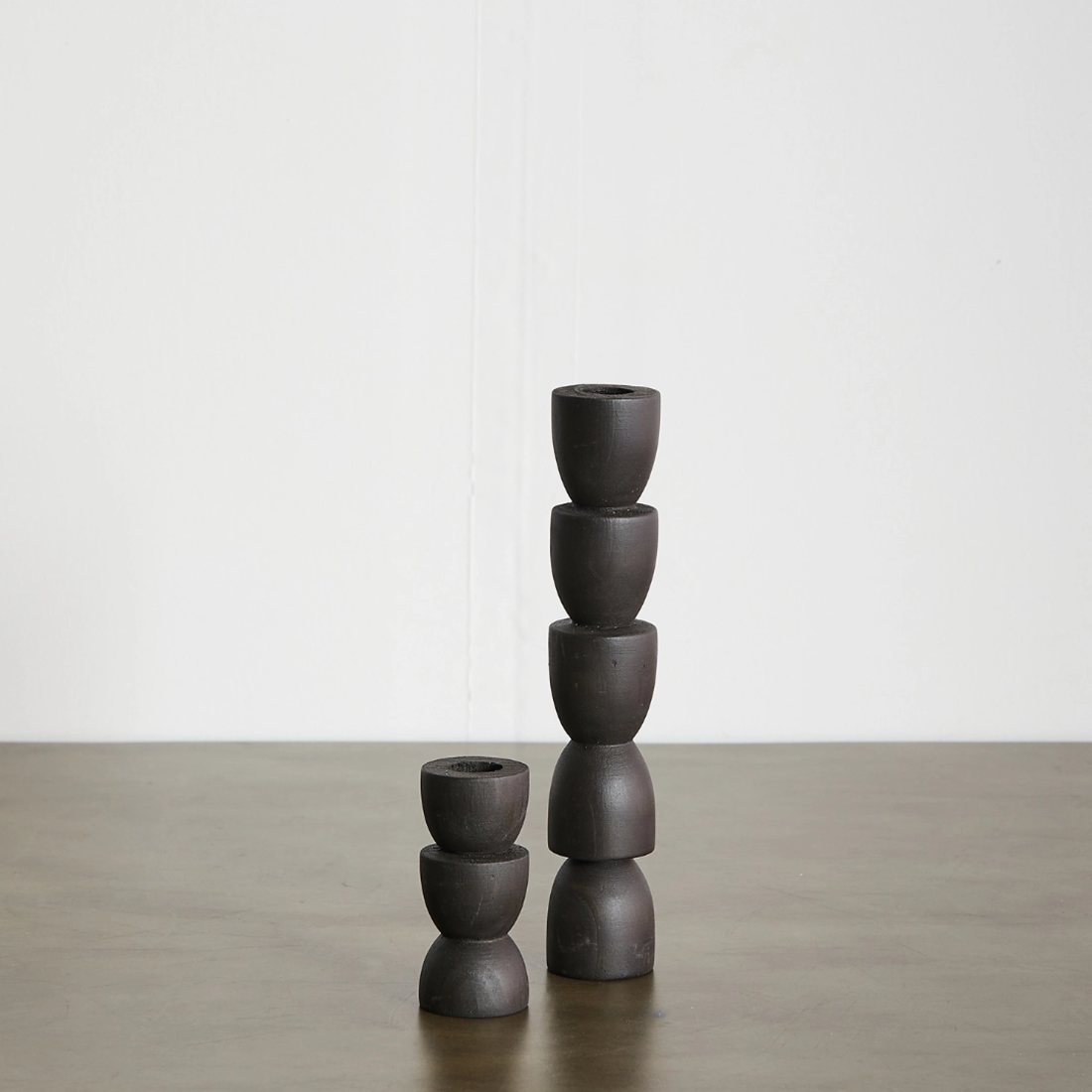 Totem Pine Candlestick - espresso black