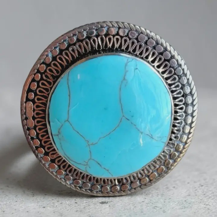 Turquoise Silver Filigree Ring