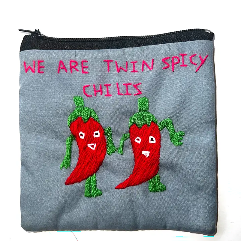 English Phrases Embroidered Coin Purses