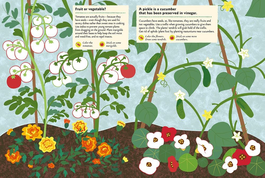 In the Vegetable Garden: My Nature Sticker Act Book