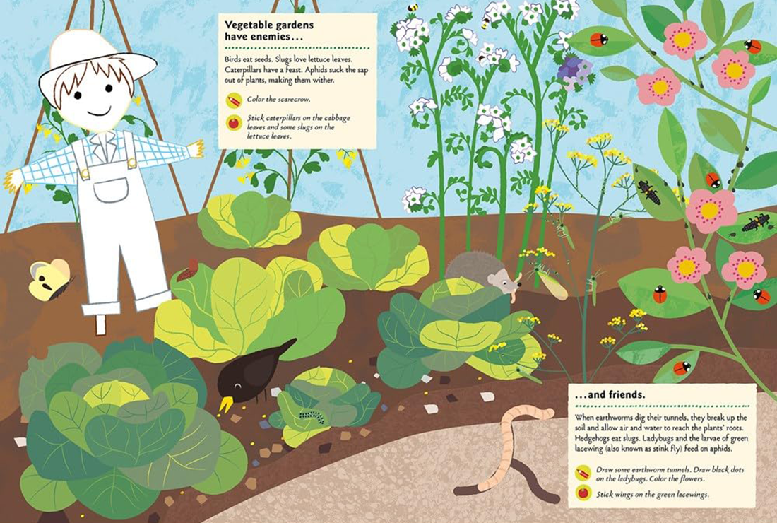 In the Vegetable Garden: My Nature Sticker Act Book