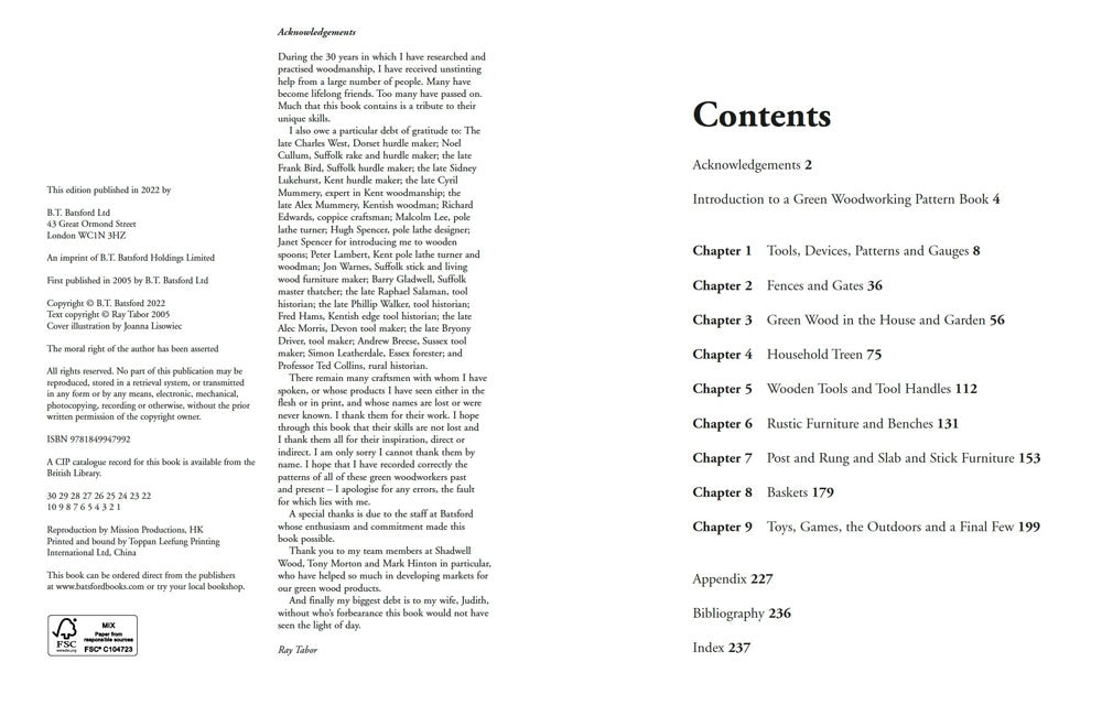 Green Woodworking Pattern Book