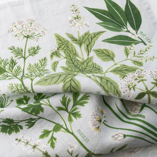 Herb Garden Linen Tea Towel